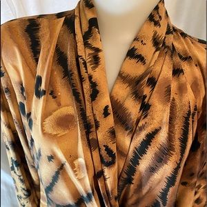 Blouse Vintage Tan & Brown Print LE Caviar 8